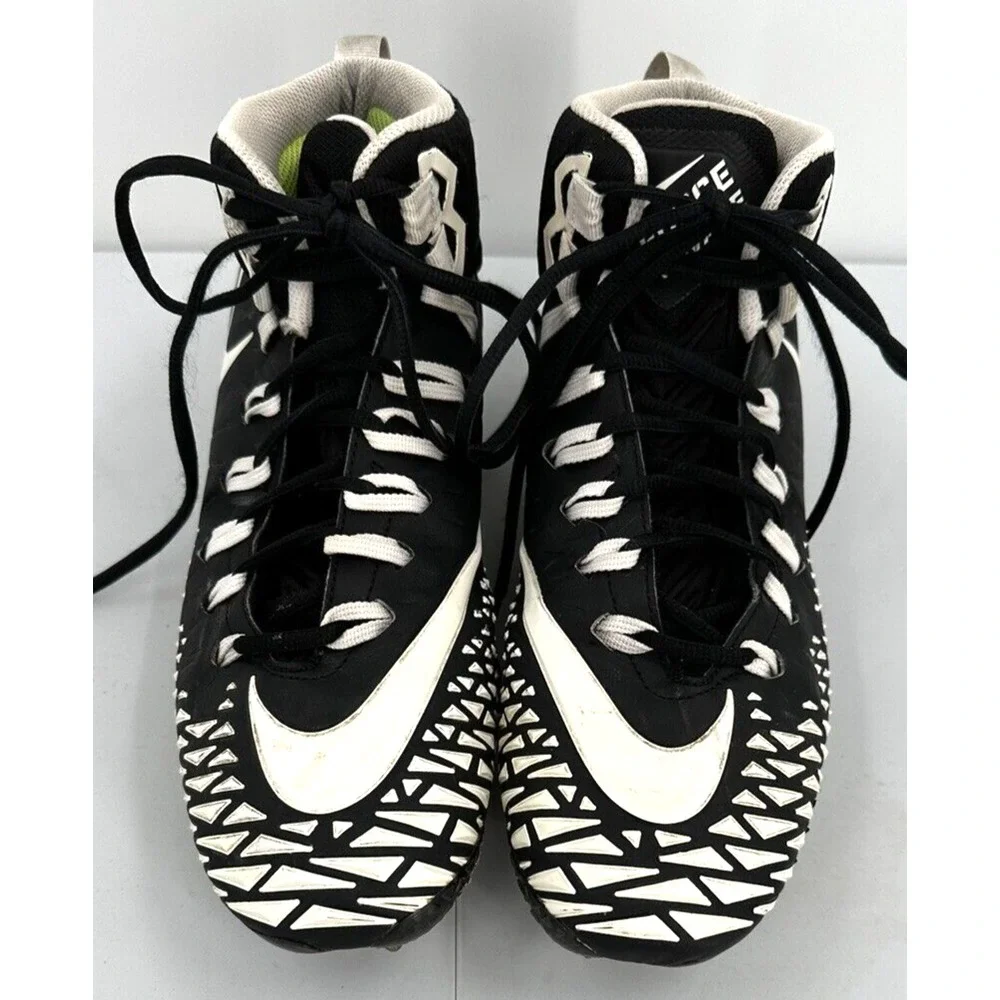 NIKE FORCE‎ SAVAGE PRO Mid Football Cleats Men's Size 10.5 Black And White